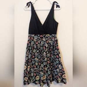 Anthropologie Maeve Bora Bora French Isles Side Zip V-Neck Lined Sundress, 10